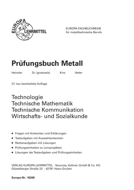 Prufungsbuch Metall