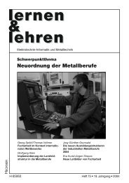 Neuordnung der Metallberufe - Lernen & Lehren