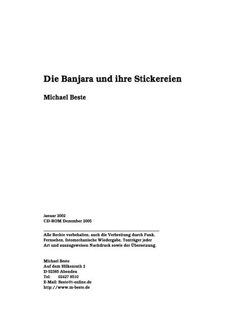 Die Banjara und ihre Stickereien Michael Beste - Kunstpedia