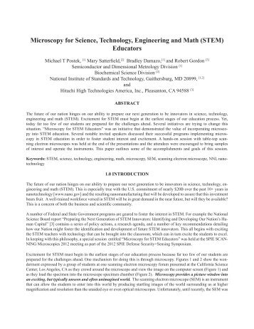 Microscopy for Science, Technology, Engineering and Math (STEM ...