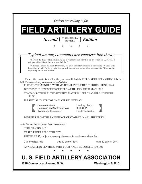 the field artillery journal - Fort Sill - U.S. Army