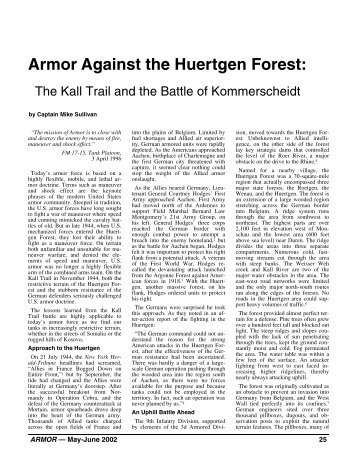 Armor Against the Huertgen Forest: - Ciar.org