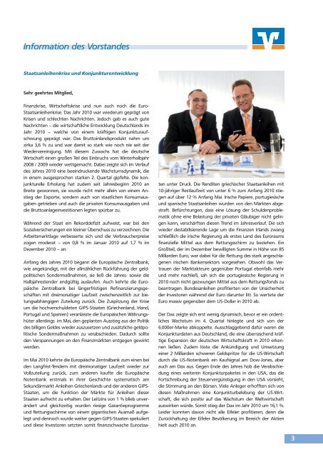 Geschäftsbericht 2010 - Raiffeisenbank eG Simmerath