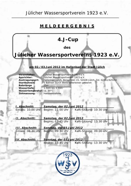 4.J-Cup Jülicher Wassersportvereins 1923 e.V. - Aachener ...