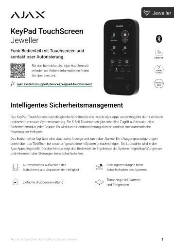 TURM GmbH_AJAX KeyPad TouchScreen