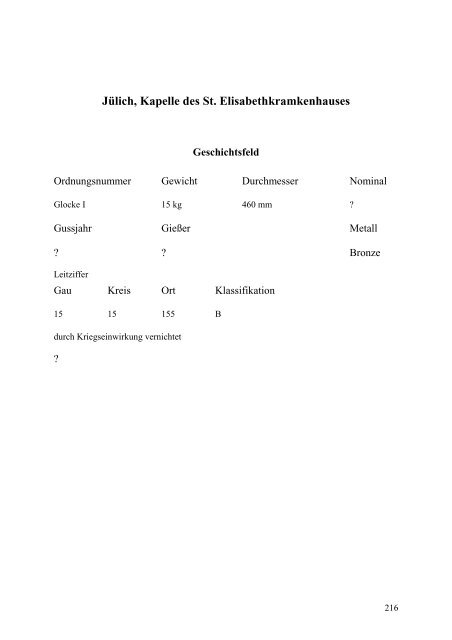 Glockenbuch Region Düren - Glockenbücher des Bistums Aachen