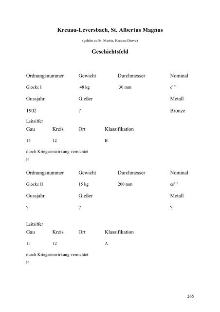 Glockenbuch Region Düren - Glockenbücher des Bistums Aachen