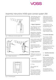 Assembly instructions VOSS quick connect system 250