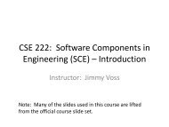 CSE 222: Software Components in Engineering (SCE)