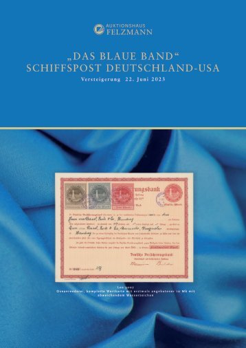 178. Auktion Das blaue Band - Schiffspost Deutschland-USA