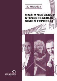 Maxim Vengerov - Stevent Isserlis - Simon Trpceski : programme 30 mai 2023 Genève