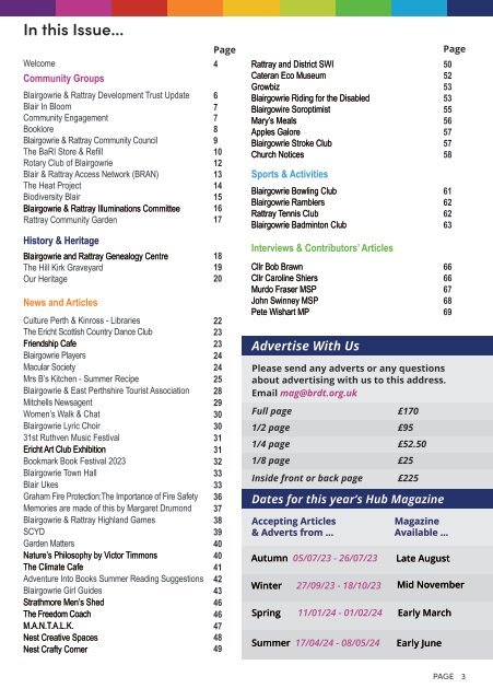 Blairgowrie & Rattray Hub Magazine Summer 2023 