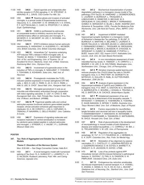 nanosymposium - Society for Neuroscience