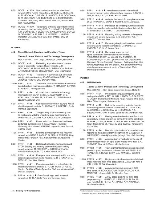 nanosymposium - Society for Neuroscience