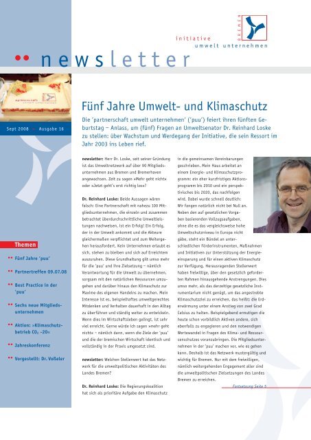 news letter - Umwelt Unternehmen Bremen