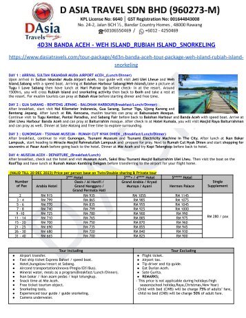 Banda Aceh Tour Packages 2023/2024