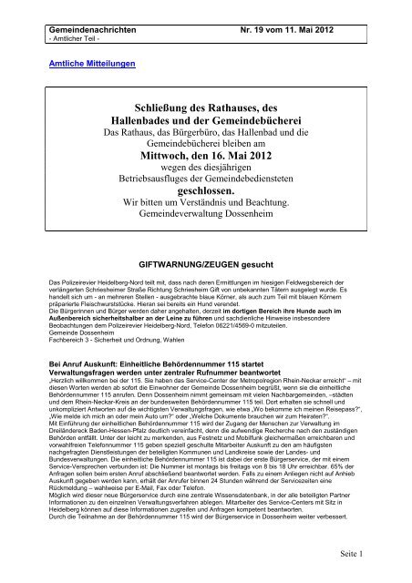 Ausgabe 19 vom 11. Mai 2012.pdf - Dossenheim