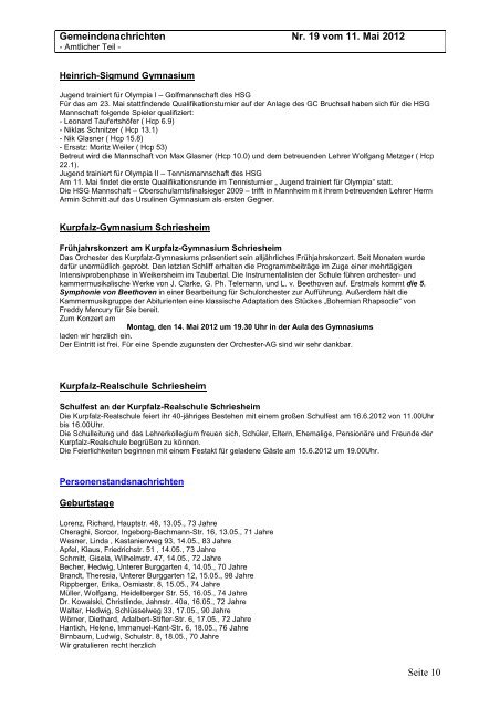 Ausgabe 19 vom 11. Mai 2012.pdf - Dossenheim
