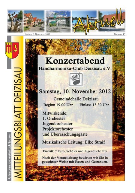 Freitag, 9. November 2012 Nummer 45 - Gemeinde Deizisau