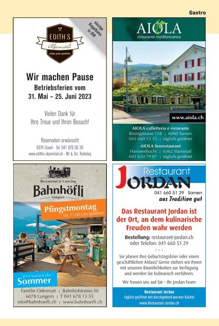 Aktuell Obwalden | KW 21 | 25. Mai 2023