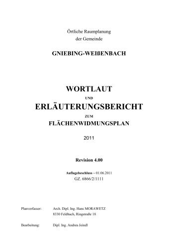 ERLÄUTERUNGSBERICHT - Gemeinde Gniebing-Weissenbach