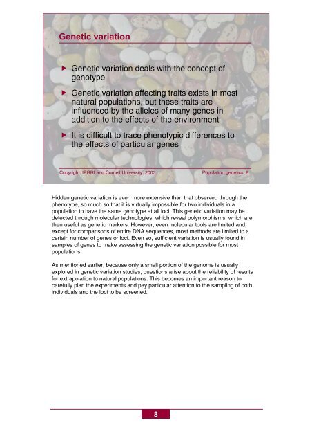 Basic concepts of population genetics - Bioversity International