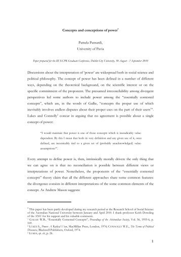 Concepts and conceptions of power - European Consortium for ...