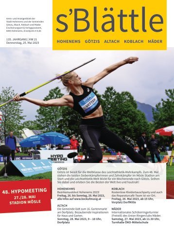 s'Blättle Nr. 21 - Do, 25. Mai 2023