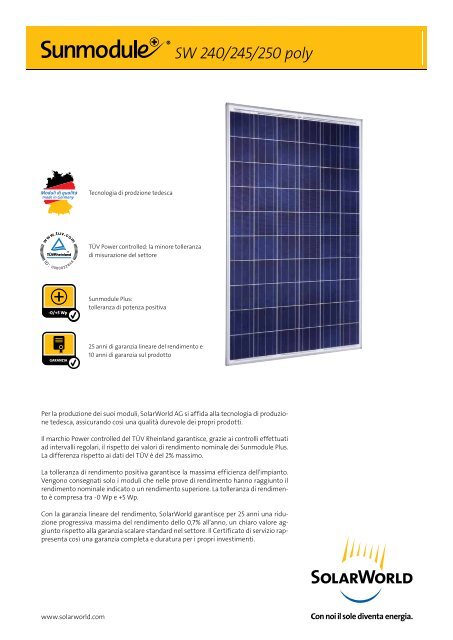 SW 240/245/250 poly - SolarWorld AG