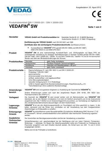 VEDAFIN SW - Vedag