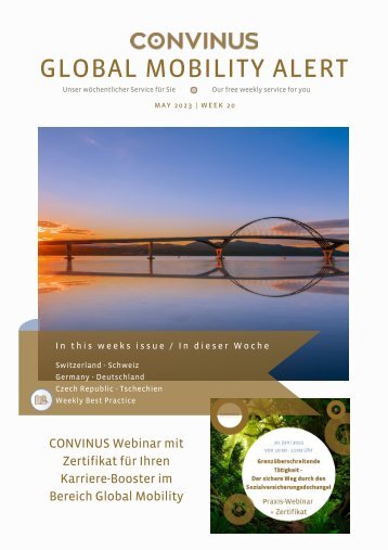 CONVINUS Global Mobility Alert - Week 21.2023