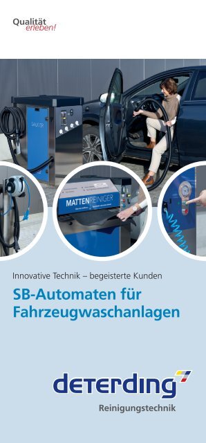 Broschüre "SB-Automaten für Fahrzeugwaschanlagen" von Deterding Reinigungstechnik