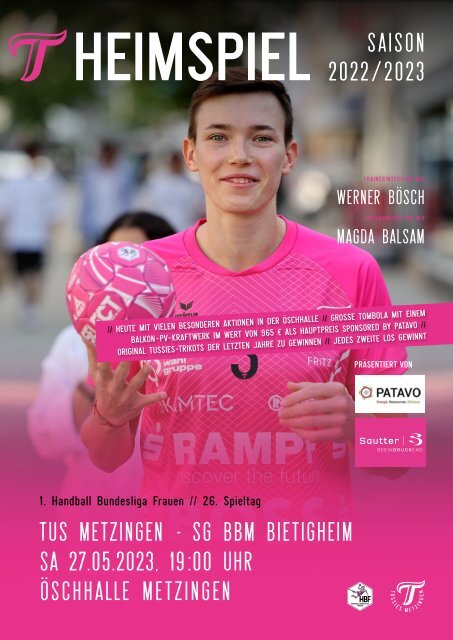 Hallenheft 27.05.2023 TUSSIES Metzingen - SG BBM Bietigheim