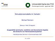 Simulationsmodelle im Verkehr