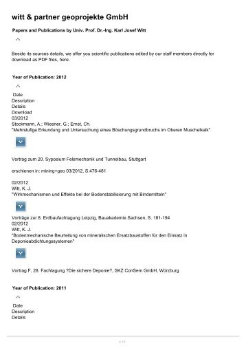 witt & partner geoprojekt GmbH: Publications