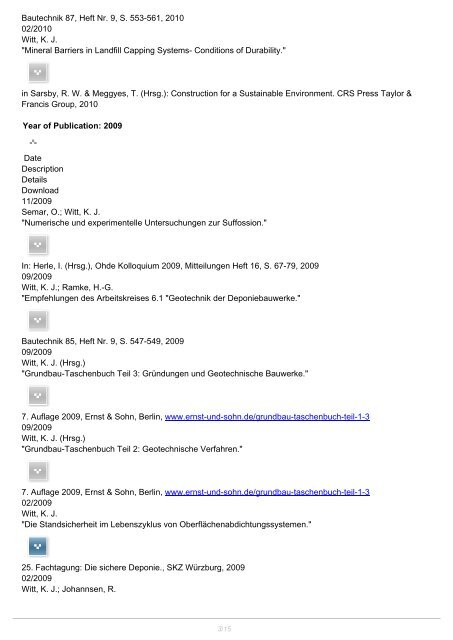 witt & partner geoprojekt GmbH: Publications
