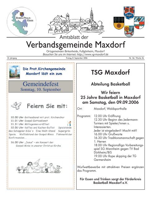 Amtlicher Teil - Verbandsgemeinde Maxdorf