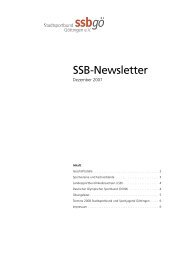 SSB-Newsletter - Stadtsportbund Göttingen eV