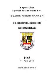 59. OBERFRÄNKISCHER SCHÜTZENTAG Hof - BSSB Bezirk ...