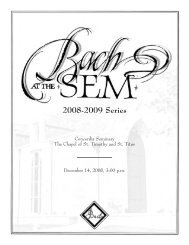 Bach at the Sem | December 2008 - Concordia Seminary