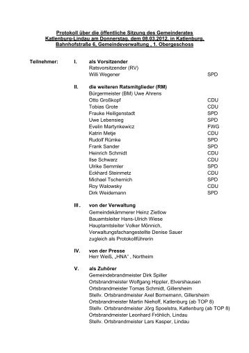 Protokoll der Sitzung vom 08.03.2012 - Katlenburg-Lindau