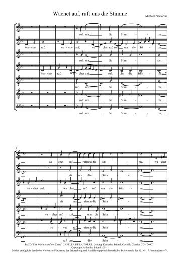 Wachet auf, ruft uns die Stimme (PDF) - Capella de la Torre