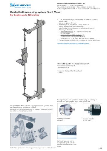 Guided belt measuring system Silent Move - Wachendorff ...