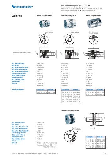 Couplings - Wachendorff Prozesstechnik GmbH & Co. KG