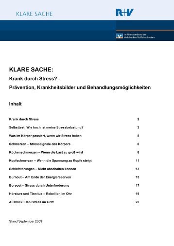 KLARE SACHE: Krank durch Stress? - R+V Versicherung