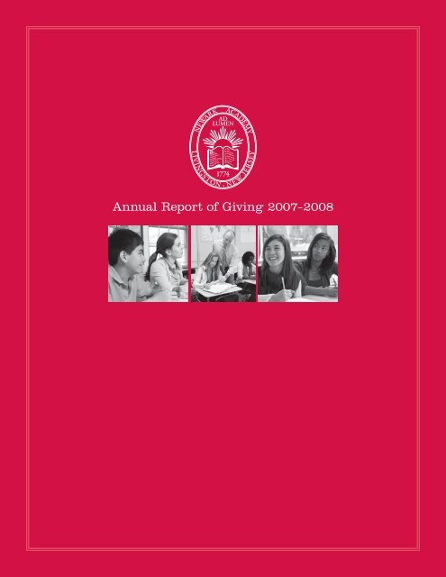 Annual Report of Giving 2007–2008 - Newark Academy