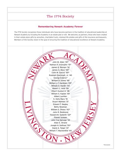 Annual Report of Giving 2007–2008 - Newark Academy