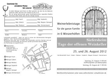 Programm "Tage Der Offenen Weinkeller" - Siefersheim