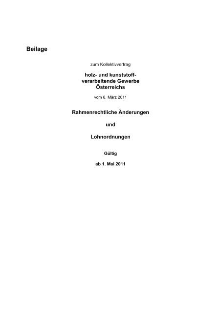 Lohnordnung KV Holz-Kunststoff 1997 - Kunststoffverarbeiter