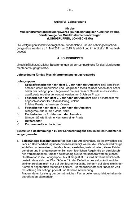 Lohnordnung KV Holz-Kunststoff 1997 - Kunststoffverarbeiter